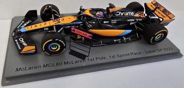 2023 MCL60 Piastri Winner pole position sprint race Qatar GP with Pit Board (спонсор VELO).jpg